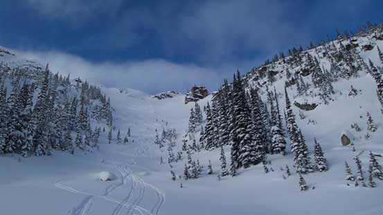 Looking back from below the East Bowl