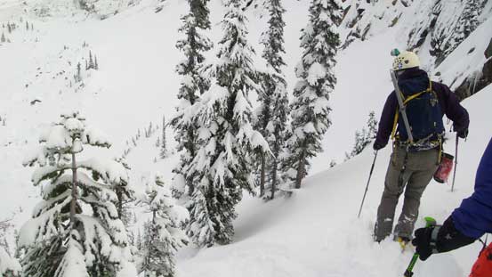 Dropping into the north bowl