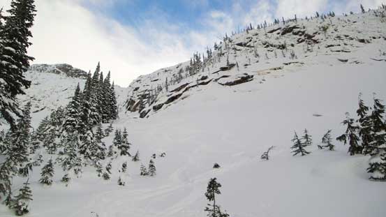 Looking back up the north bowl