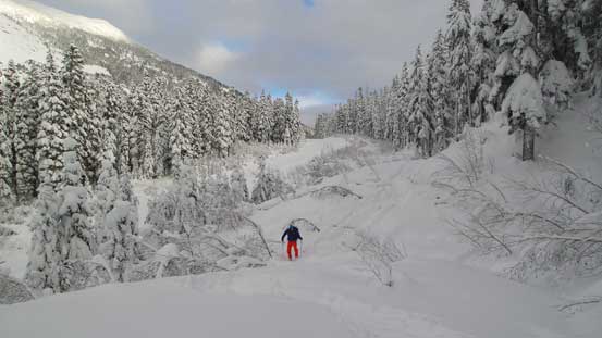 Down to the old road now. A bit of slog to get back