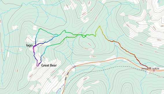 Iago Peak and Great Bear Peak ski routes