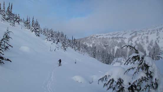Ben traversing into Long Lake