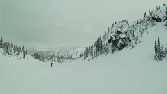 Skinning across Long Lake