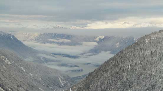 Looking down towards Lillooet Lake and valley