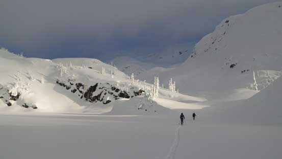 Skinning across Sapphire Lake