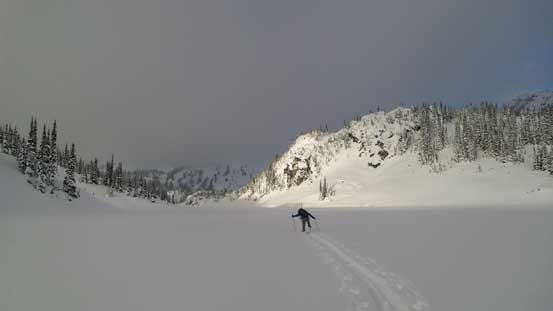 And, plodding across Long Lake