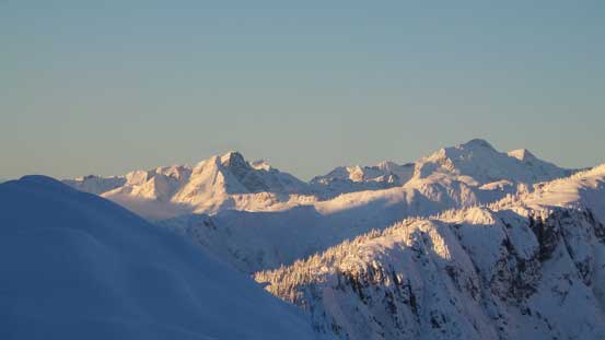 Morning view of some peaks on the McBride Range
