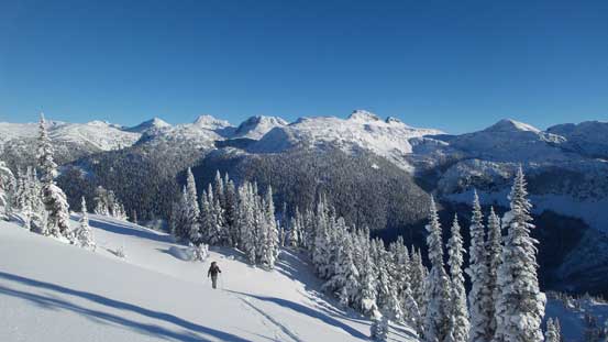 Higher up on the NE Ridge, looking back