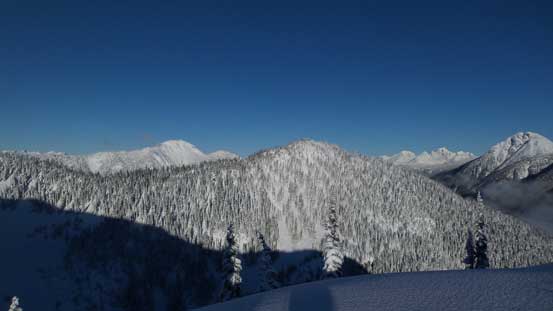Beacon Mountain is that forested bump in the foreground