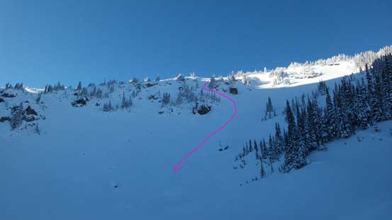 A review shot of what we just ski'd