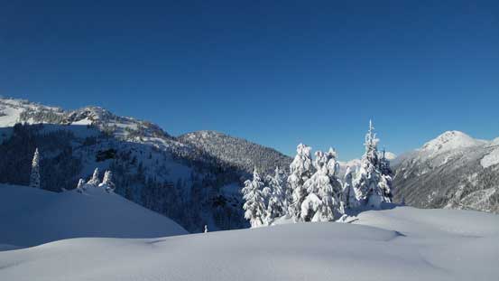 At Tarn/Shields pass, looking back towards Beacon Mountain
