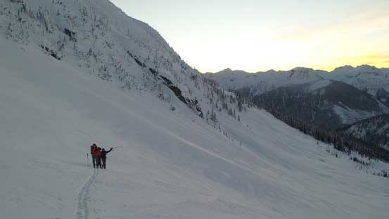 Looking back at the big traverse we just did