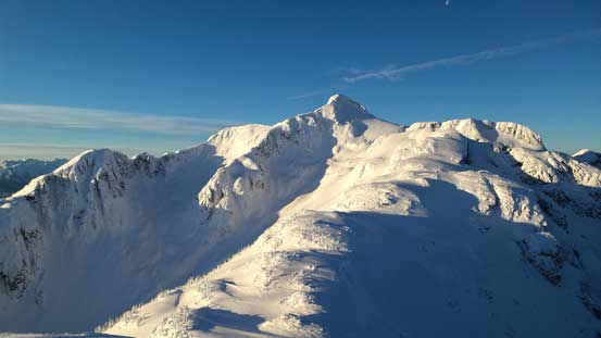 Cloudraker Mountain and the rest of the route from the summit