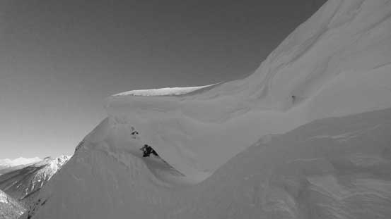 A massive cornice on Hanging Mist Peak