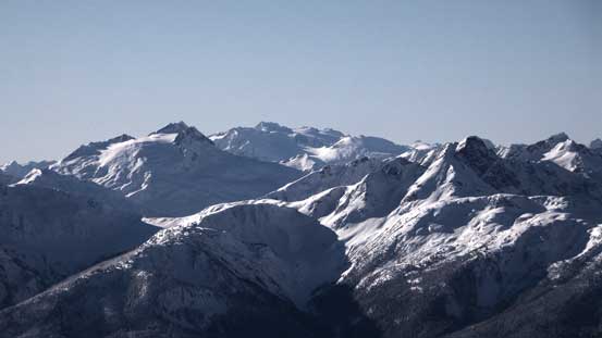 Mt. Pitt on left. Behind is Mamquam Mountain and its namesake icefield