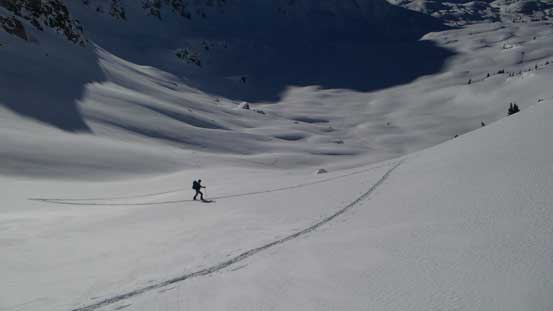 Steep switchbacks up one steep roll