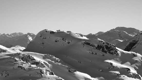 The summit block of Tynemouth Mountain. We attacked it from the left ridge
