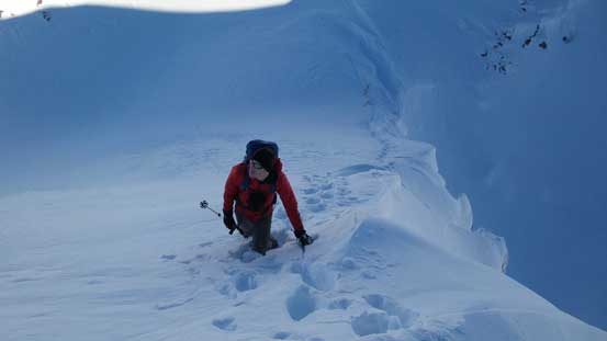 Ben boot-packing up the ridge