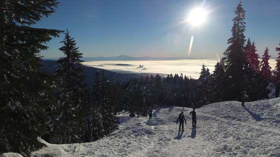 At the flat just before the final rise to the summit