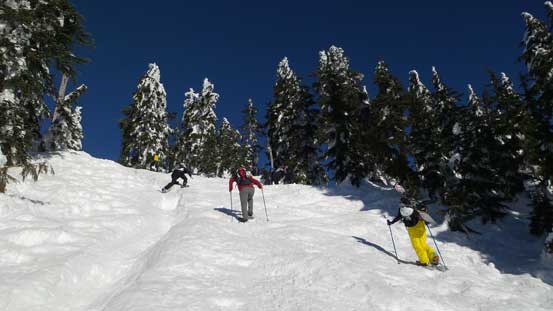 Hordes of people going up.