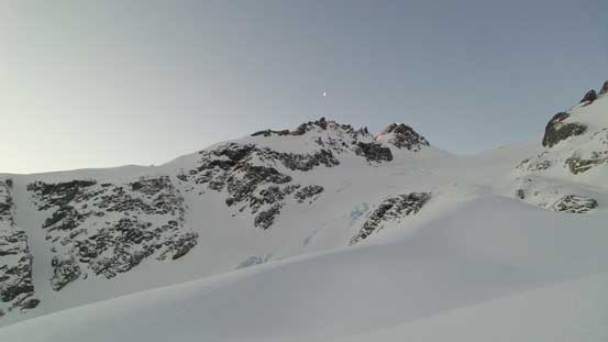 Mt. Matier looms behind Anniversary Glacier