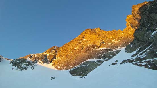 And, glow on Joffre Peak's south face