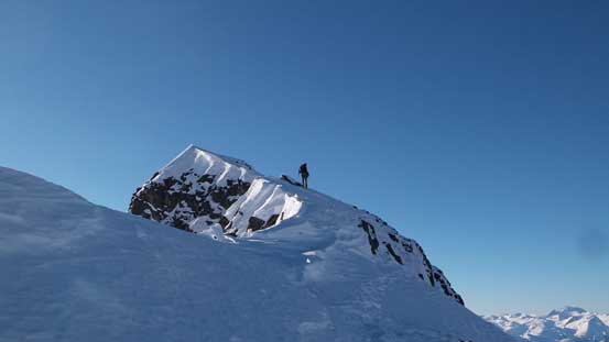 Alex on the final summit ridge traverse