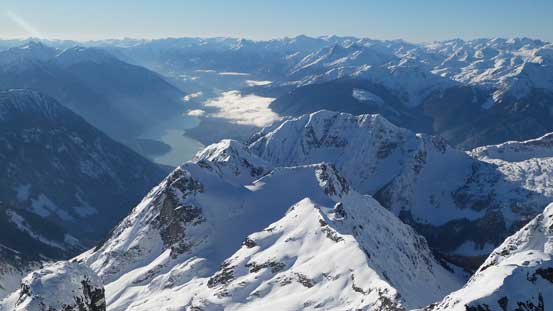 Looking down south towards Lillooet Lake and Twin Goat Mountain