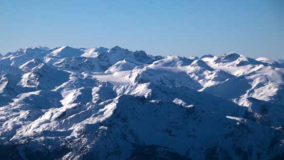 Mt. James Turner with the sea of peaks on Spearhead Traverse behind