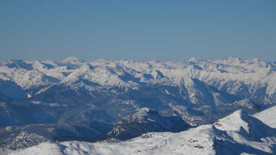 Looking over Sugarloaf Mountain towards Elaho - Overseer divide