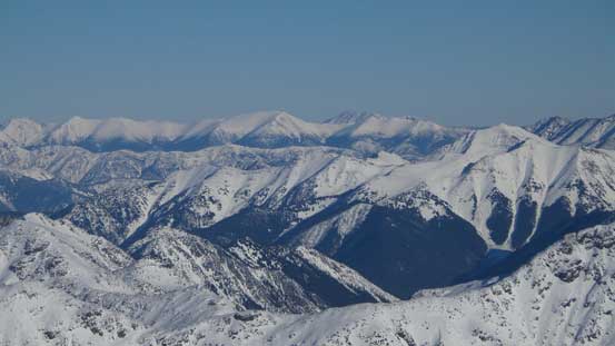 Ridges and peaks here appear more like the Rockies' front ranges