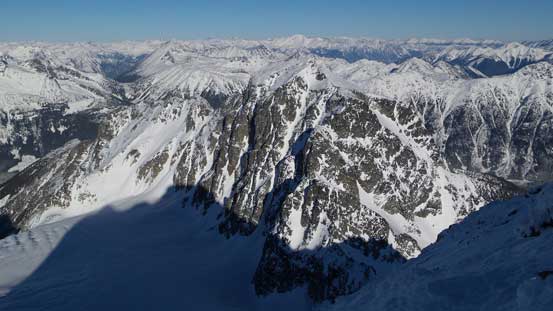 Joffre Peak with the Aussie Couloir properly displaced