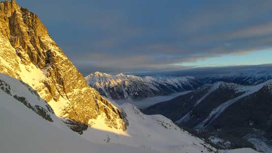 Looking across the face of Joffre Peak