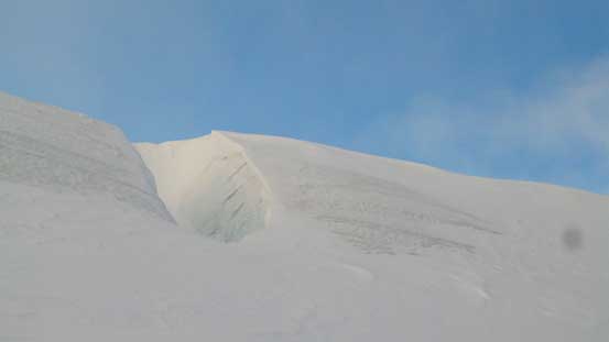 A large crevasse on the glacier