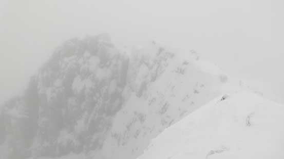 Looking back along the summit ridge