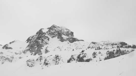 Down the glacier, looking back at Joffre Peak