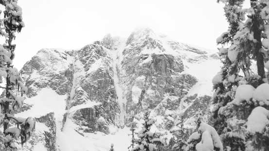 Joffre Peak's central couloir is a much-more technical climb (and has been ski'd)!