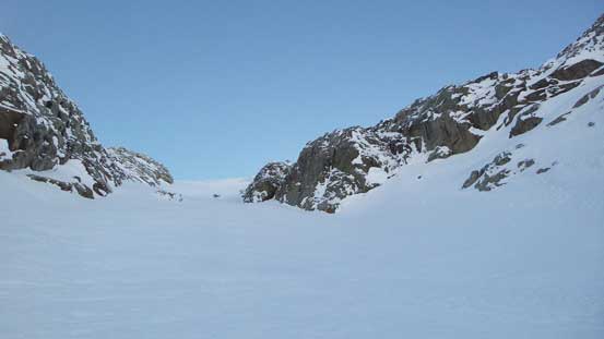 Looking upwards from roughly midpoint up this couloir