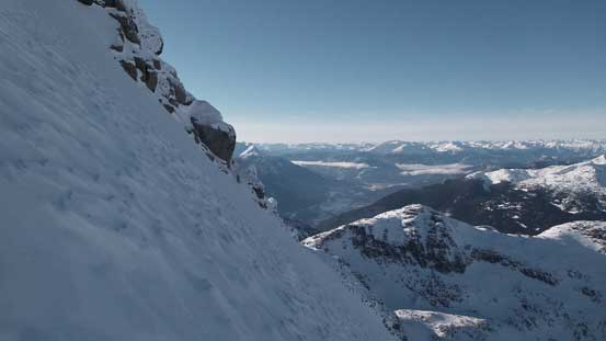 Looking across the face towards the opposite direction