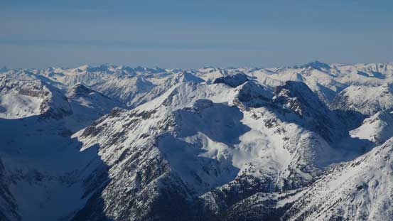 Cirque Peak in the Place Glacier Group in foreground