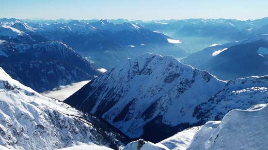 Another view down to Lillooet Lake Valley. Twin Goat Mountain in foreground