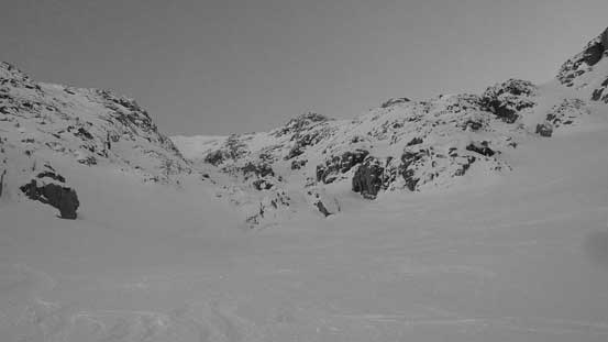 Looking back after finishing the couloir