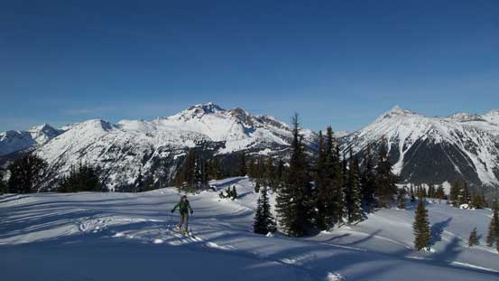 Cresting the NW Ridge, looking back