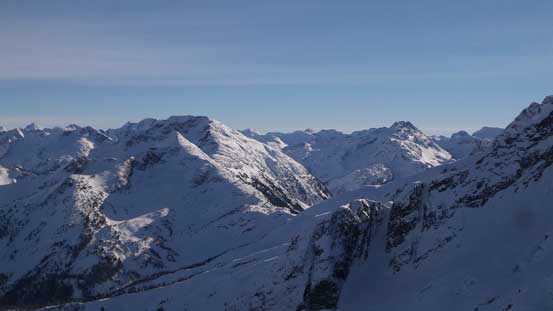 Looking towards Mt. Duke and Snowspider Mountain