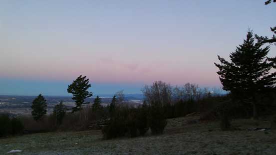 Morning colour over the horizon from near the summit