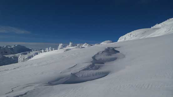 Snow texture on the alpine. Very glad the snowmobiles weren't allowed here...