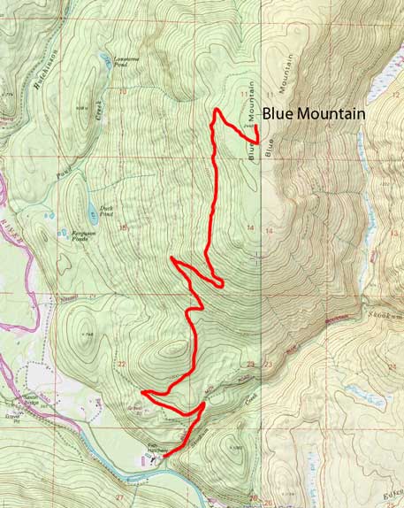 Blue Mountain hiking route