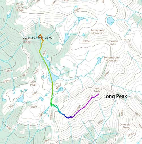 Long Peak from Lizzie Creek Cabin