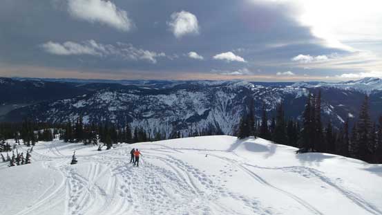 Almost on the false summit, looking back