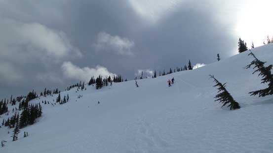 My parents descending from the false summit
